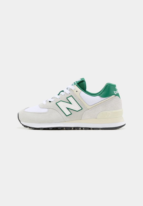 New Balance 574 White Green Gum