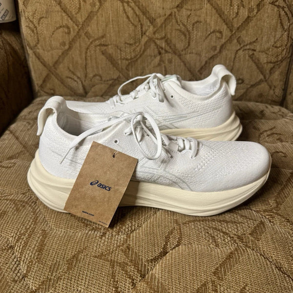 ASICS Men’s Gel Nimbus 26 Running Size 9 White/Cream